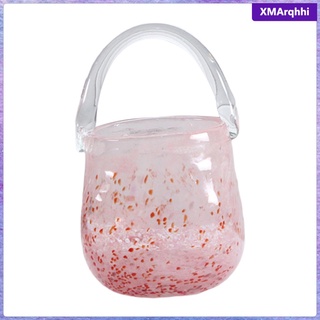 bolsa de vidrio jarrón de mano soplado cereza rosa fresa smoothies arreglo de flores pequeño cubo al aire libre romántico adorno