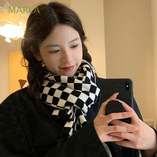 marla retro mujeres bufanda de punto clásico cruzado pañuelo a cuadros bufanda cuadros invierno elegante coreano adulto caliente chal envolturas/multicolor