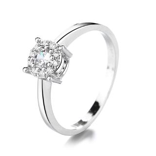 Anillo de plata de ley 925 para mujeres de plata redonda Moissanite anillo romántico anillos