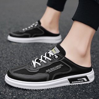 mz pequeño blanco zapatos de los hombres verano 2021 nuevos zapatos de los hombres de un paso de tendencia zapatos delgados estudiantes de la mitad zapatillas perezoso zapatos (3)