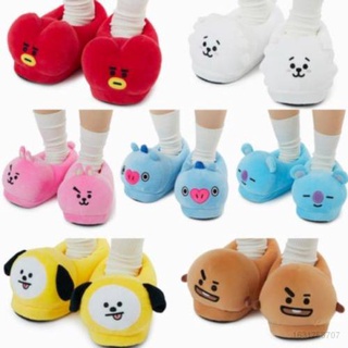 Kpop BTS BT21 Plush Slippers Couple Cotton Shoes Winter Gifts Home Casual Slippers Creative Cute Soft Cartoon Slipper Kids Gift Banners Banners