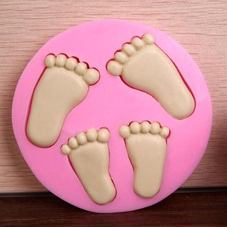 Lindo molde de silicona para pie de bebé para decoración de pasteles Fondant 3D pies Moldes Moldes de silicona para hornear pasteles herramientas de decoración