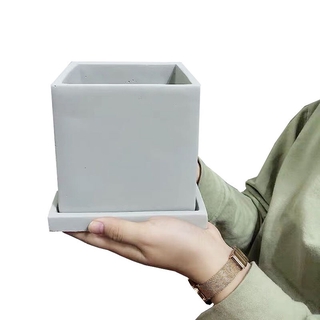 12 cm cuadrado de hormigón molde de silicona de doble capa de diseño ovalado diseño de plantas en maceta contenedor de cemento molde de gran tamaño (1)