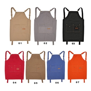 ❉COD❉ Cotton Canvas Daily Apron Adjustable Sling Cafe Restaurant Kitchen Pinafore