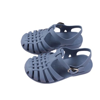 ♡Identificación❀Sandalias planas para niños, verano de Color sólido hueco zapatos para caminar calzado para niñas niños (2)