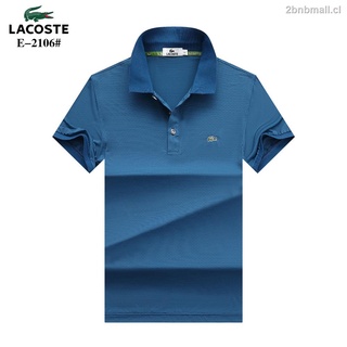 LACOSTE men formal lapel polo-shirts summer high quality cotton black white grey blue casual slim