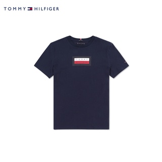 tommy big boy primavera nuevo producto de algodón puro logotipo de impresión camiseta de manga corta kb0kb06518