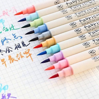 10 Color Brush Pen Color Calligraphy Marker Pens Set Drawing Art School Supplies