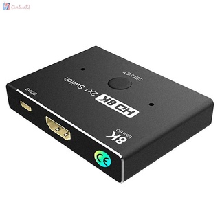 KVM HDMI-compatible 8k Two Cut One Switch Indicator Light Display Portable KVM