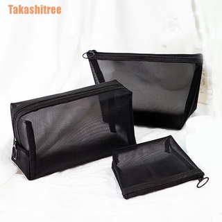 (Takashitree) 3 bolsas de cosméticos de viaje de moda negro neceser organizador de maquillaje bolsas caso bolsa (1)