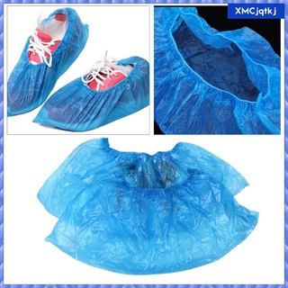 100 pzs cubrezapatos desechables azules antideslizantes para zapatos de lluvia al aire libre