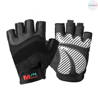 [lixada nuevo] guantes de medio dedo ajustables cortos dedo fitness guantes antideslizantes transpirables guantes para hombres mujeres