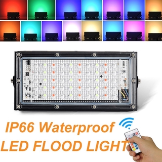 50w RGB LED luz de inundación AC 220V Control remoto lámpara de calle impermeable IP66 iluminación al aire libre LED COB foco