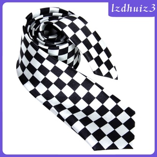 [NANA] Corbata de cuadros a cuadros negro blanco a cuadros de moda para hombre