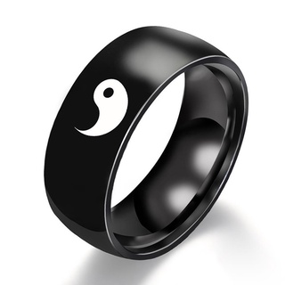 DONETTA Accessories Tai Chi Rings Couple Yin Yang Couple Rings Punk Creative Friends Fashion Gifts For Men Women Lover Jewelry/Multicolor (9)