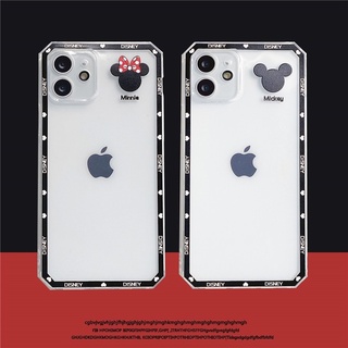 Carcasa iPhone 13 12 11 Pro Max 13 12Mini SE2020 X XR Xs Max 7 8 6 6s Plus lindo de dibujos animados Mickey transparente caso del teléfono de silicona suave cubierta protectora