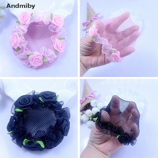 [ady] linda flor niña bun malla para cabello para bebé bun red bun cubierta accesorios ydj (1)