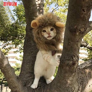 ziyulin mascota perro sombrero disfraz de león melena peluca para gato halloween vestido con orejas