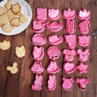 Juego de 2 moldes de dibujos animados 3D Hello Kitty para tartas de Mickey Mouse, cortador de plástico, Cupcake, galletas de Chocolate, galletas, galletas, herramienta para hornear