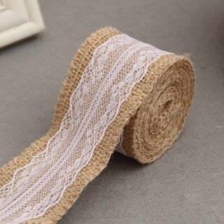 #well yute arpillera rollos de cinta hessian con encaje vintage rústico decoración de boda