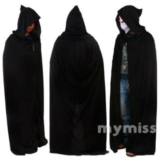 2020 con capucha negro capa de Halloween mago capa vampiro bruja túnica gótica Medieval