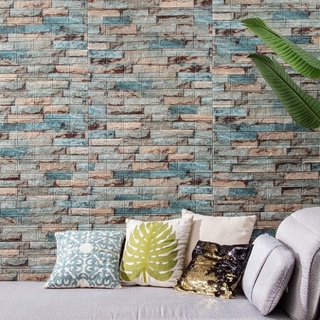Brick pattern 3D Wall Sticker Brick Pattern Wallpaper Living Room Bedroom TV Retro Wall Waterproof Self-Adhesive Wall Sticker