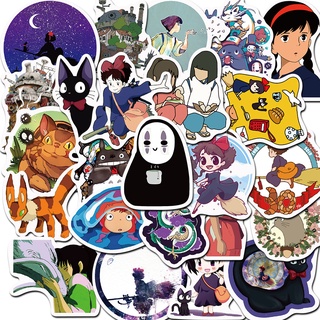 50pcs dibujos animados miyazaki hayao impermeable sticker skateboarding snowboard retro vinilo sticker graffiti cuaderno sticker (1)