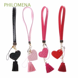 PHILOMENA For Mobile Phone Case Mobile Phone Strap Hand Wrist Keychain Mobile Phone Lanyard Anti-Lost Mobile Phone Accessories Love Heart Pendant Gift for Women Hang Rope Cell Phone Lanyard/Multicolor