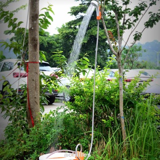 Senderismo multifunción riego al aire libre Camping herramientas de jardinería viaje portátil bomba de ducha