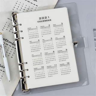 2021 6 agujeros calendario A5 A6 hoja suelta divisor DIY planificador cuadernos accesorios estacionarios
