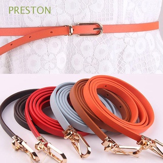 Preston Skinny delgado cintura ajustable cuero Pu cinturón cinturones mujeres Color caramelo elegante moda femenina Simple vestido correa/Multicolor