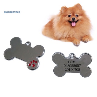 [suministros para mascotas] linda etiqueta de hueso para perro anillo de metal grabado id collar con nombre colgante placa de nombre (2)