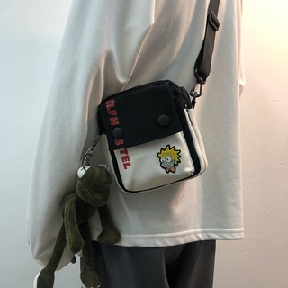 Versión solo bolso de hombro de los hombres pequeña bolsa de moda bolsa de lona bolsa de mensajero bolsa de estudiante mochila