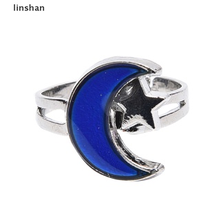[linshan] Fashion Chic 1PC Mood Ring Changing Color Moon Adjustable Temperature Ring [HOT]