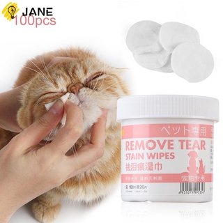 JANE 100pc hogar y vida mascotas toallitas hogar gato lagrima removedor de manchas de limpieza de ojos toallitas de aseo suministros útiles toallas papel limpio perro