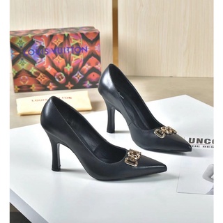 [Disponible En Inventario] louis Vuitton LV Mujer Moda Clásica Tacones Altos Zapatos De Altura Del Talón : 9,5 cm (4)