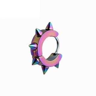 SUSANN 2 piezas pendientes de tuerca para mujer joyería aro pendientes Rock Punk moda geométrico negro gótico accesorios/Multicolor (5)