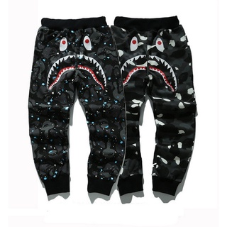 [En Stock] Nuevos Pantalones Bape Camuflaje Tiburón Casual Hombres Mujeres Luminosos
