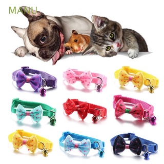 manu hebilla gato collares suministros para mascotas gatito collar collar perro bowknot cachorro gato accesorios campana colgante ajustable/multicolor