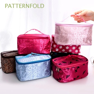 patternfold moda organizador de cosméticos bolsa de almacenamiento bolsa de lavado bolsa de maquillaje bolsa de belleza portátil impermeable viaje toiletry cuero squar mujeres