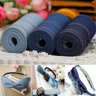 LUOLV Double-sided Denim Ribbon Bow Clothing Decorations Jeans Fabric Tape Jumper Cap DIY Hairclip Accessories Crafts Sewing/Multicolor