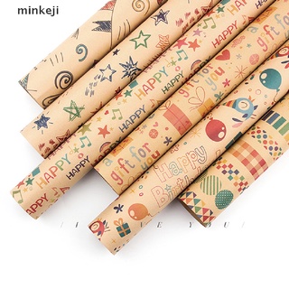 mkji - juego de papel kraft retro de navidad, papel de regalo de navidad. (2)