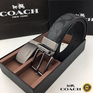 Coach Original Cinturón Hombres Moda 2 Hebilla Longitud Se Puede Ajustar Antes Y Después Usar El logo C En stock (1)