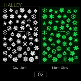 halley party manicura calcomanías fluorescentes autoadhesivas de halloween arte de uñas diy luminosa mariposa copo de nieve llama brillan en la oscuridad pegatinas de uñas