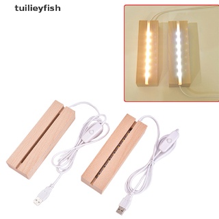 tuilieyfish 3d de madera led base de la lámpara moderna luz de noche acrílico led lámpara de noche montada base cl