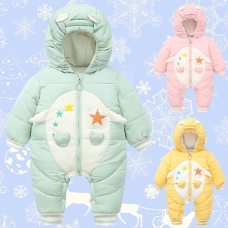 [xhsa]-recién nacido bebé niña niño invierno grueso cálido con capucha outwear abrigo chaqueta mono