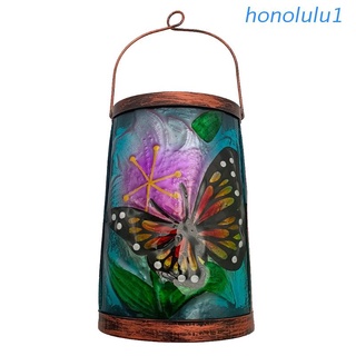 honolulu1 Solar Lights Flameless Butterfly LED Lantern Metal Outdoor Waterproof Garden Lawn Patio Pathway Home Decoration