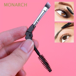 Monarch cepillo de maquillaje portátil para mujer/herramienta de aseo Duo en ángulo/cepillo de cejas plegable