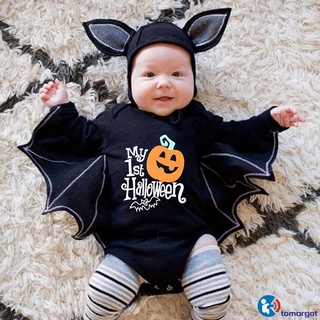 pijamas de bebé de halloween de manga larga de halloween bebé de una sola pieza triángulo de rastreo traje tomargotz