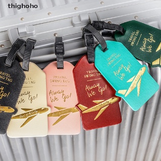 thighoho aircraft pu cuero etiqueta equipaje portátil etiqueta maleta accesorios de viaje cl